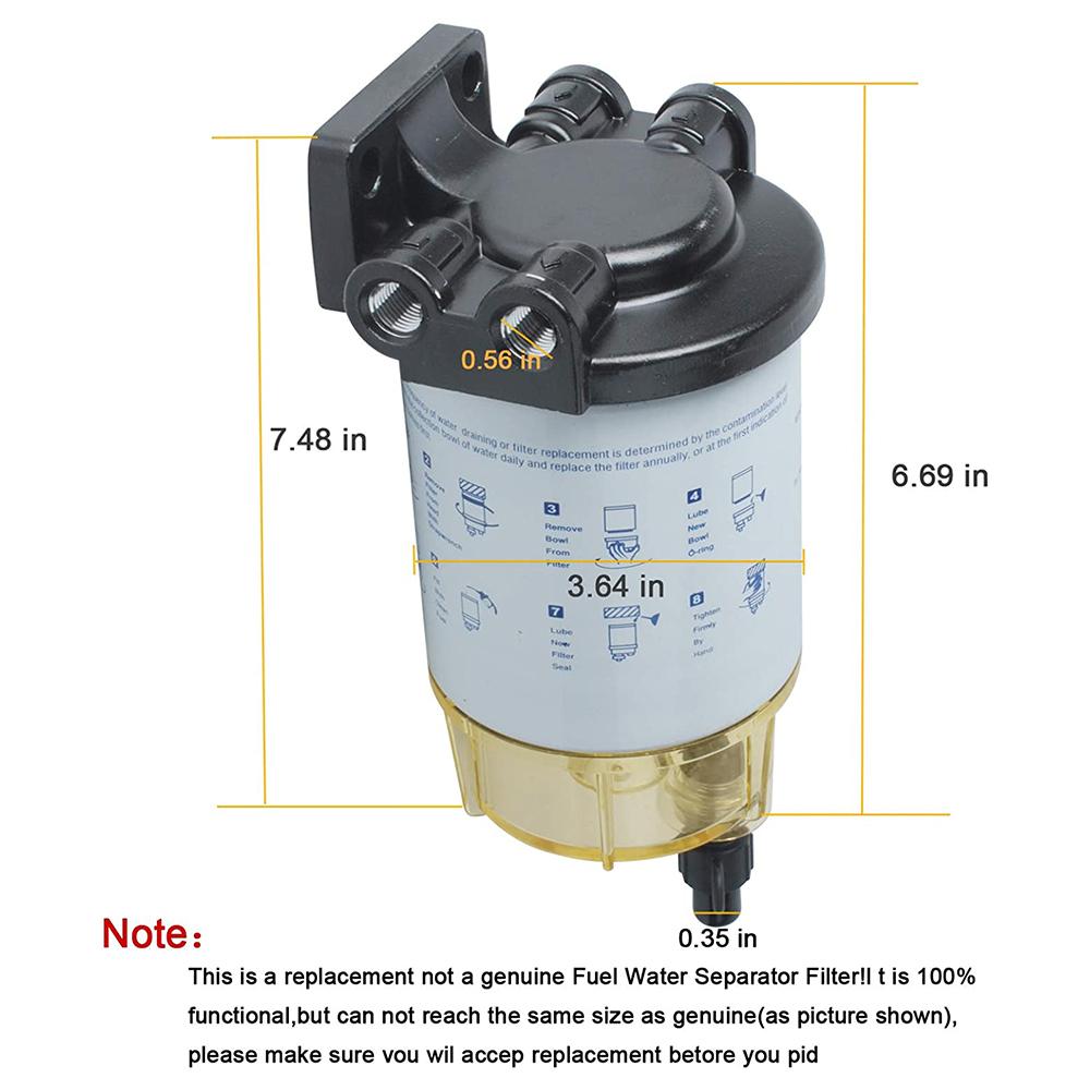 S3213 Fuel Water Separator Filter Assembly Compatible with Outboard Motor Mercury Yamaha Racor Sierra Engine Boat 10 Micron Fuel Filters5