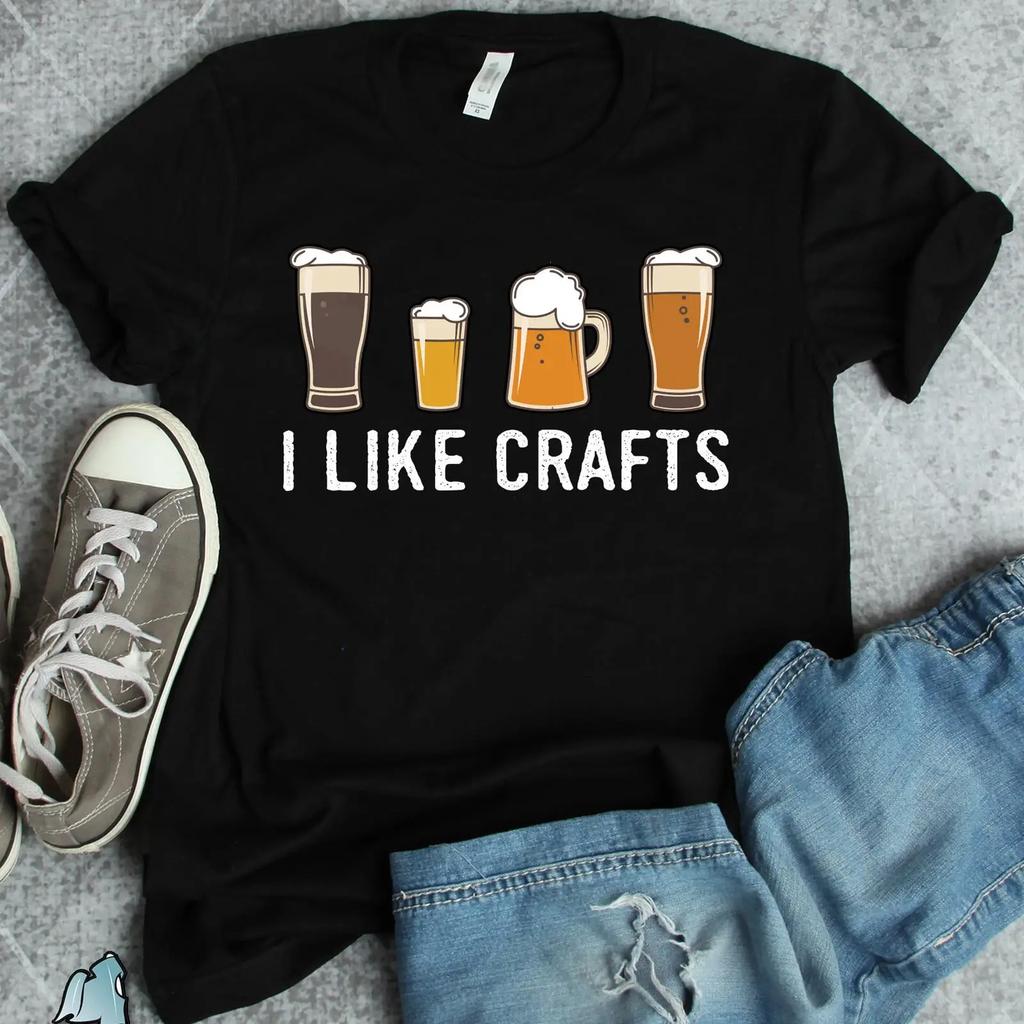 I Like Crafts Beer T Shirt S Homebrewer Brewery Lover Vintage Washed Graphic Streetwear Stretched Casual Breathable Soft