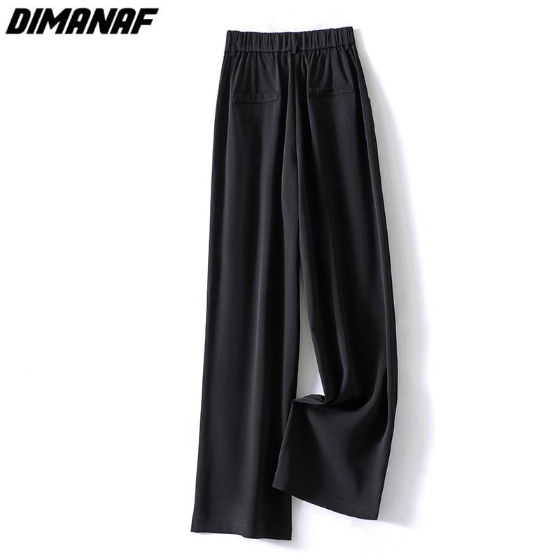 Dimanaf Большие размеры летние длинные брюки женские брюки свободные прямые женские базовые брюки большие размеры широкие брюки 4XL A