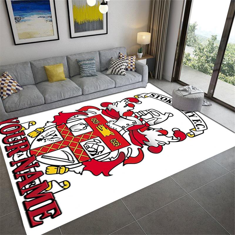 Custom Name Stoke City FC Carpet Rug for Living Room Bedroom Home Sofa Decoration,Kids play Non-slip Floor Mat