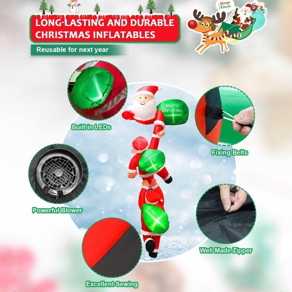 LED Light Christmas Inflatable Dolls Oxford Inflatable Model Toys Rooftop Decor