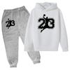 Basketball Superstar Number 23 Pattern Print Children Hoodie Sets 2024 New Fashion Casual Stay-at-home Travel Hooded Suits