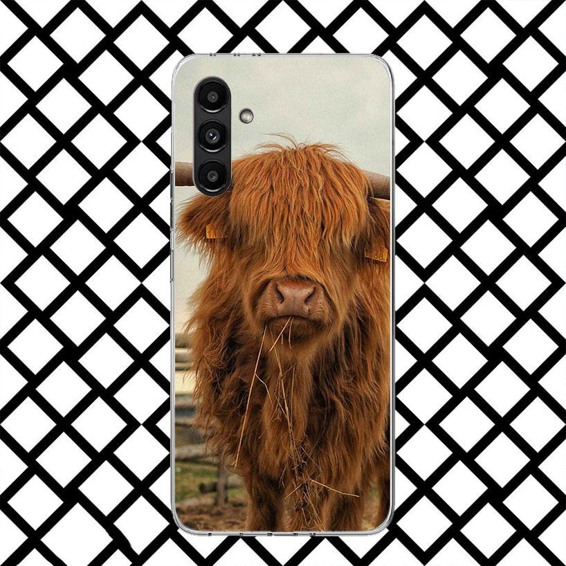 Cute Highland Cow Phone Case for Samsung Galaxy A17 A37 A57 A16 A26 A36 A56 A15 A25 A35 A55 A14 A24 A34 A54 A13 A23 A33 A53 Gala