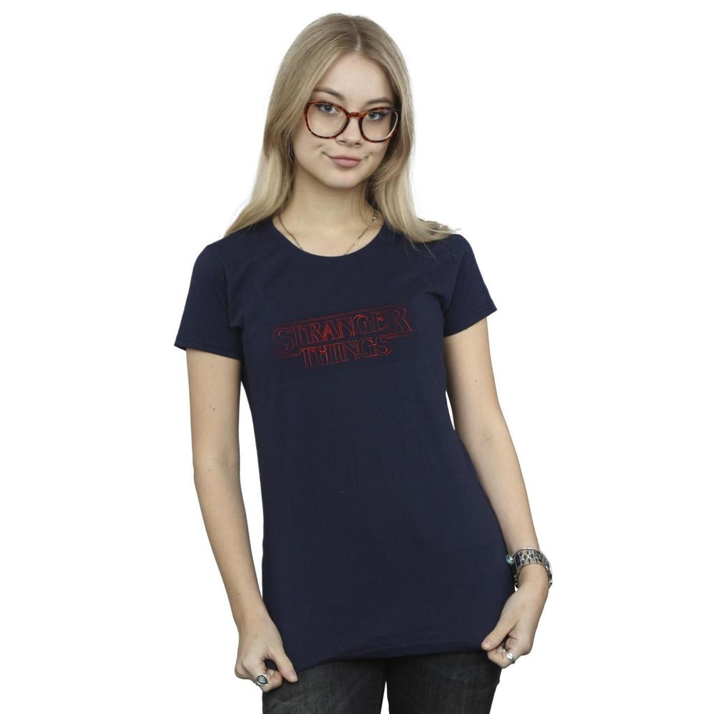 Netflix Womens/Ladies Stranger Things Glow Logo Cotton T-Shirt