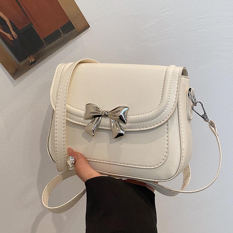 Fashion Women Bow Decor Small Square Crossbody Shoulder Daily Bag
