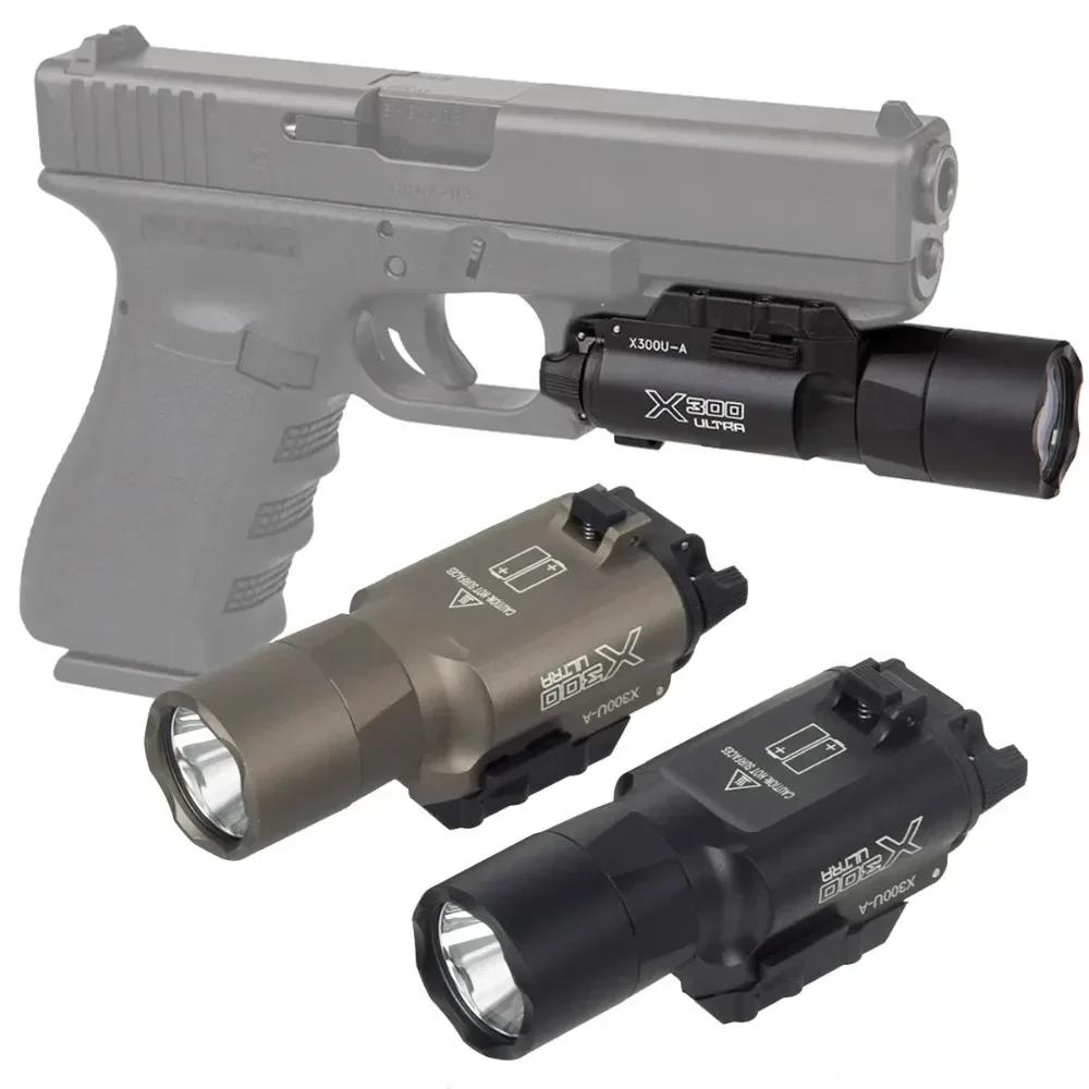 Тактический фонарь X300U-A с белым светодиодом для пистолета, Airsoft, шлема, оружия, разведки, 1000 люмен, подходит для планки 20 мм