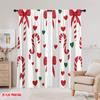 2pcs,2D Plane Printing Curtains&Window Treatment Candy Cane Hearts (4) 100% Polyester (without Rod) Gifts Use for Bedroom,