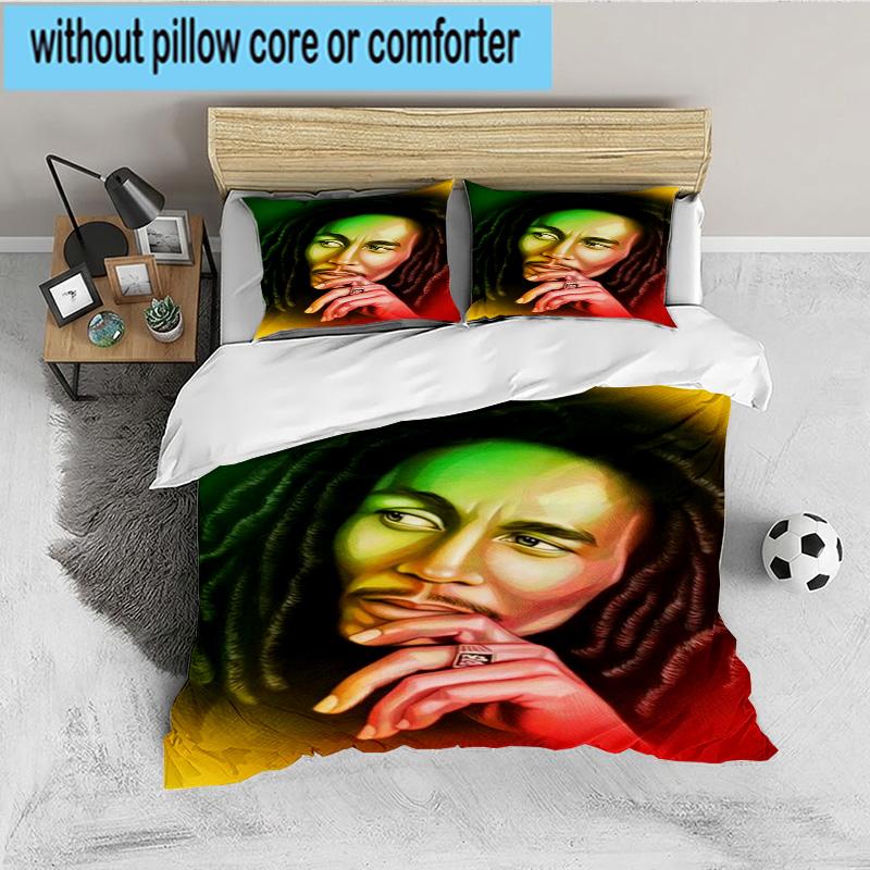 Bob music Vibrant Art 3PCS Bedding set,Ideal for 1pc Duvet Cover And 2pcs Pillowcases Perfect for Fan gift,Ideal for Bedroom, Dormitory