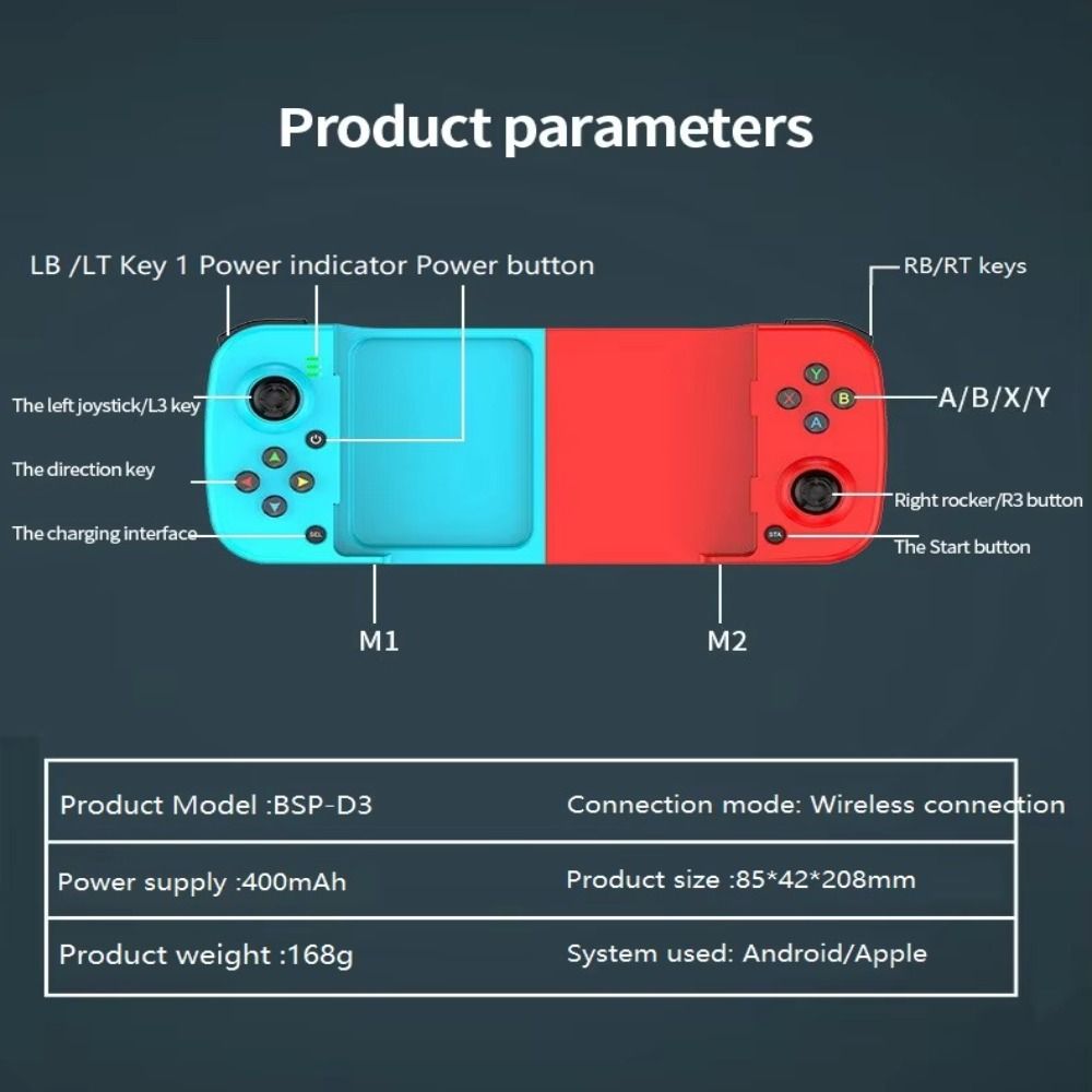 Android Mobile Phone Controller BT 5.0 Game Controller Support New D3 Gamepad
