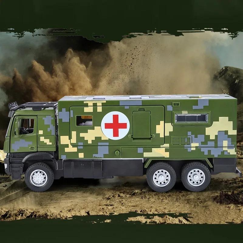 1/32 литье под давлением военный многофункциональный автомобиль медицинский звук и свет Mainan Pullback Car мальчик подарок