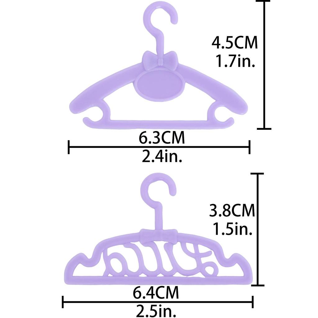 20 Pcs Doll Hangers Plastic Clothes Holder for Barbie Doll Accessories Kid Toy