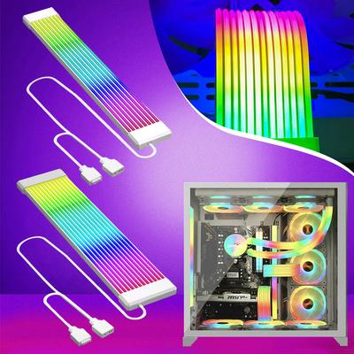 Кабель синхронизации ARGB 5V 3Pin для ПК 8/24PIN Кабель-удлинитель питания материнской платы Гибкая светодиодная лента DIY-комплект Кабель 8Pin 6PIN для видеокарты