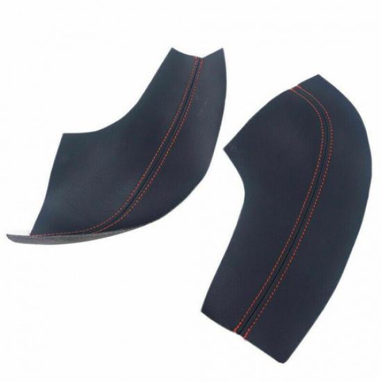 Door Armrest Leather Surface Pad COVER Trim Black for Honda Civic 10th 16-21