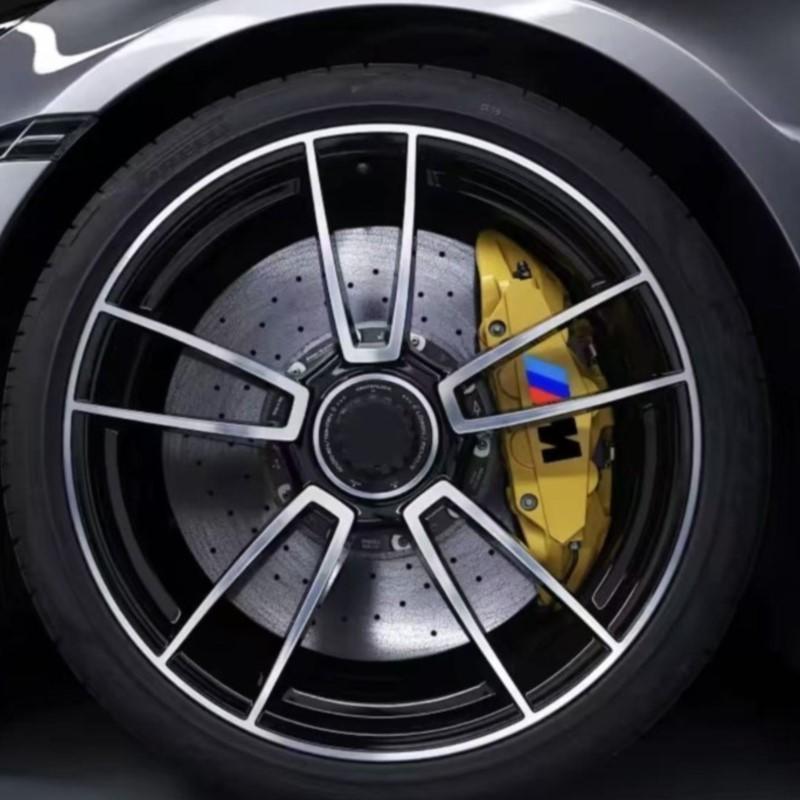 6Pcs PVC Car Brake Caliper Badge Emblem Stickers Auto Gadget For BMW M X1 X3 X5 X6 E30 E90 M3 E84 E83 F25 E91 E60 F15 F16 E70 UF0