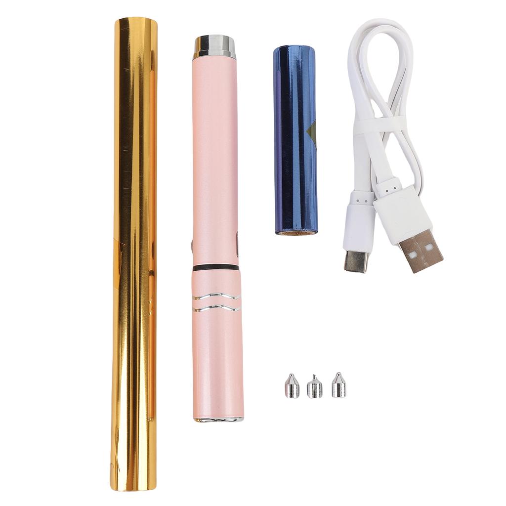 Foil Pen Set USB Rechargeable Hot Foiling Pen with 4 Tips and 2 Heat Activated Foil Rolls for Card Making Scrapbooking