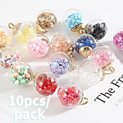10 шт/(пак) Подвески со звездами и блестками, прозрачный стеклянный шар, 16 мм, подвески, ремесленные изделия, ювелирные изделия ручной работы, сделай сам, для серег, ожерелья