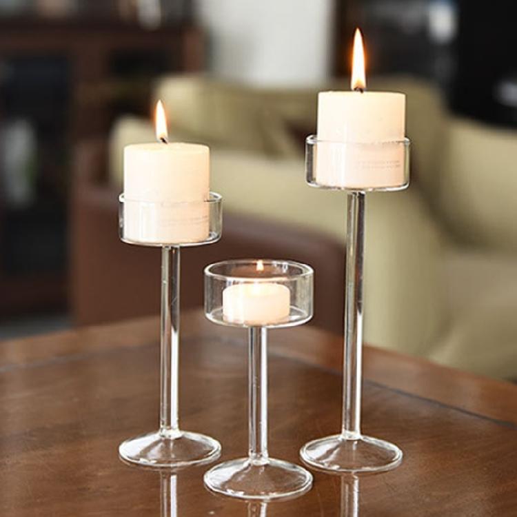 Подсвечник для votive свечей Стеклянный Прозрачный Подставка для чайной свечи Элегантный Длинноногий Подсвечник Центральный элемент стола Свадебный Декор