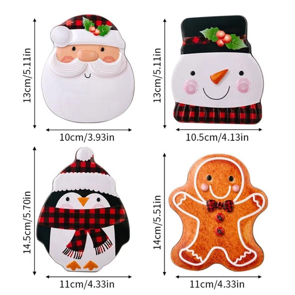 Snowman Christmas Iron Box Santa Claus Xmas Gifts Box New Christmas Candy Box Cookies
