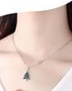Min Yue Original S925 Silver Necklace with Zircon Christmas Tree Pendant for Women - European & American Style Clavicle Chain