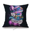 Alice Wonderland Mad Hatter Cartoon Art Tea Time Cartoon Sofa Throw Pillow Case Cotton Linen Car Bench Chair Cushion Cover