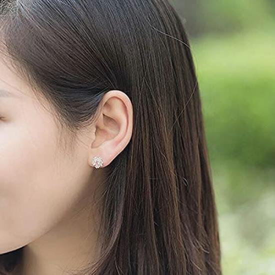 Серьги Sakura Sakura из платины 925 пробы для подарка на металл гипоаллергенный [Glam Jewelry] Женщины, Цветок, Отделка, Серебро, Цирконий, Женщины, Популярный,