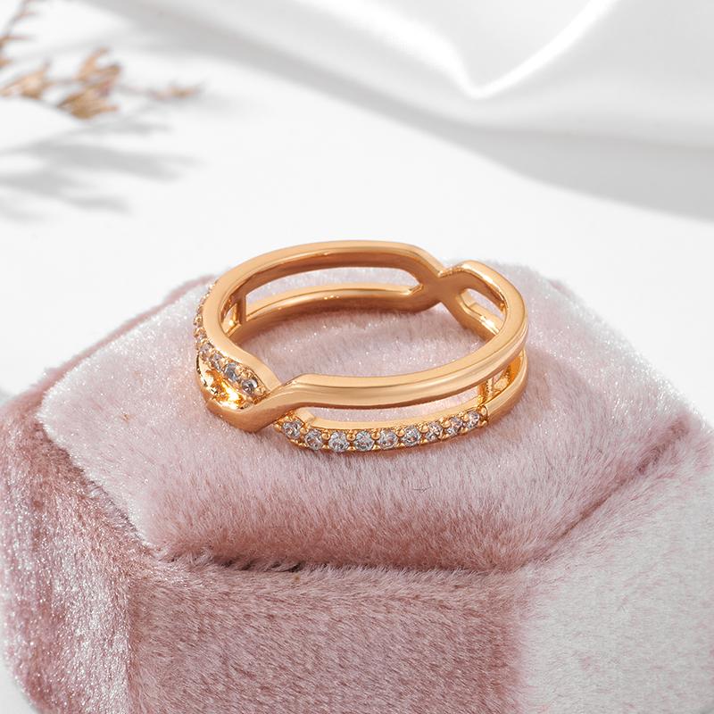 Классические женские кольца Kinel с натуральным цирконом, двухслойный дизайн, современные модные украшения