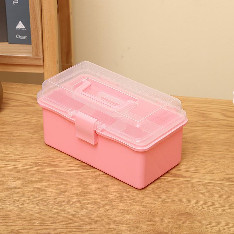 2 Layers Large Capacity Storage Box Foldable Multifunctional Plastic Portable Makeup Hairpin Organizer Nail Art Jewelry Box