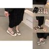 French Style Mary Jane Flats With Satin Upper And Rubber Sole For Spring And Autumn