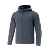 Comfortable Simple Solid Color Hooded Zipper Casual Quick-Dry Sports Windbreaker Men Outerwear Navy-Blue AFDV757-5