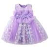 Платье для церемоний Тюль Детское Кружево Сатин Лет [Детское Гнездышко] Девочки, Одежда, Дети, Юбка, Одежда, Платье, Платье, Свадьба, Концерт, Фиолетовый, 90,
