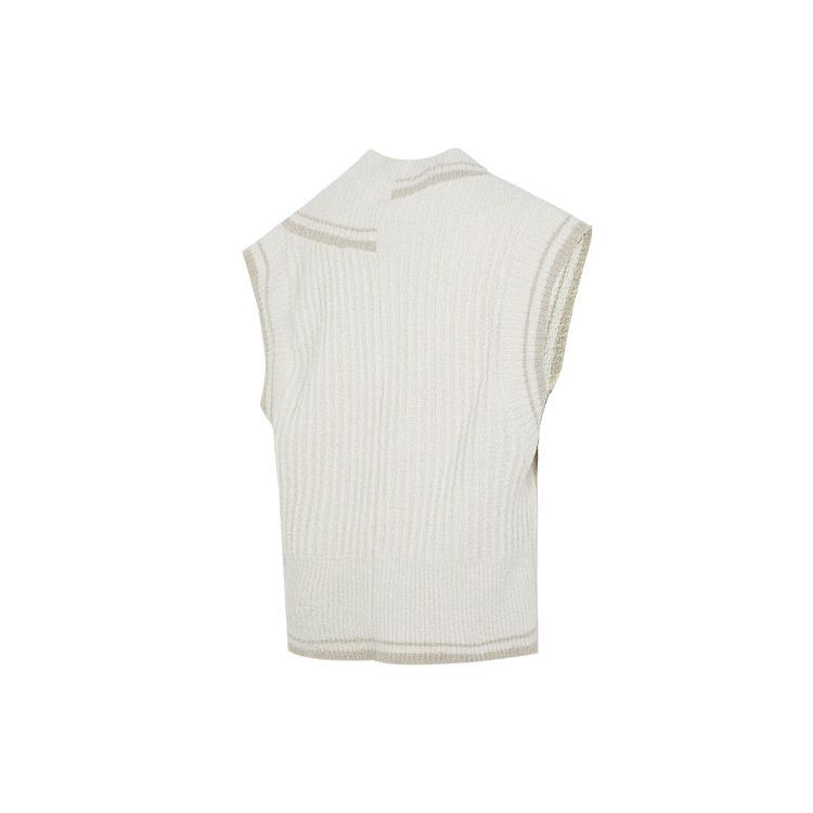 Nike Цветные блоки свободный крой вязаный жилет для женщин топы бежевый FN1887-104