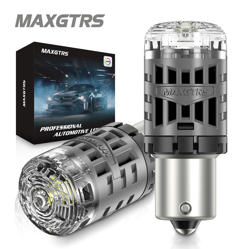 MAXGTRS 2 шт. 7440 1157 7443 Светодиодные лампы T20 W21W 1156 BA15S P21W Сигнал поворота Без гиперактивности Canbus Без ошибки Янтарно-желтый
