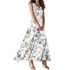 Женское летнее повседневное модное платье с принтом, платье без рукавов с V-образным вырезом
