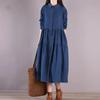 Long Sleeved Loose Plus Size Women's Shirt Denim Dress