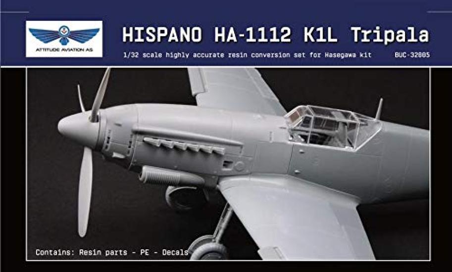 Attitude Aviation Набор деталей для конверсии Hispano Набор пластиковых моделей Детали ATA32005 1/32 HA-1112 K.1L Tri-Para (для Хасэгавы)