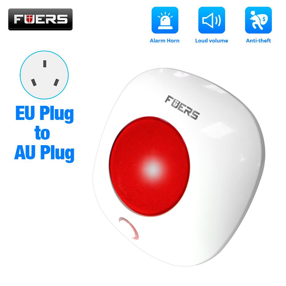 Fuers 110dB Loud Wireless Strobe Siren Red Light 433MHz Indoor Alarm Flash Horn Flashing Siren for G60 G30 G34 G70 Alarm System