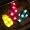 Night Light 3D Decor Pineapple Shape Christmas Cartoon Cactus Flamingo Light