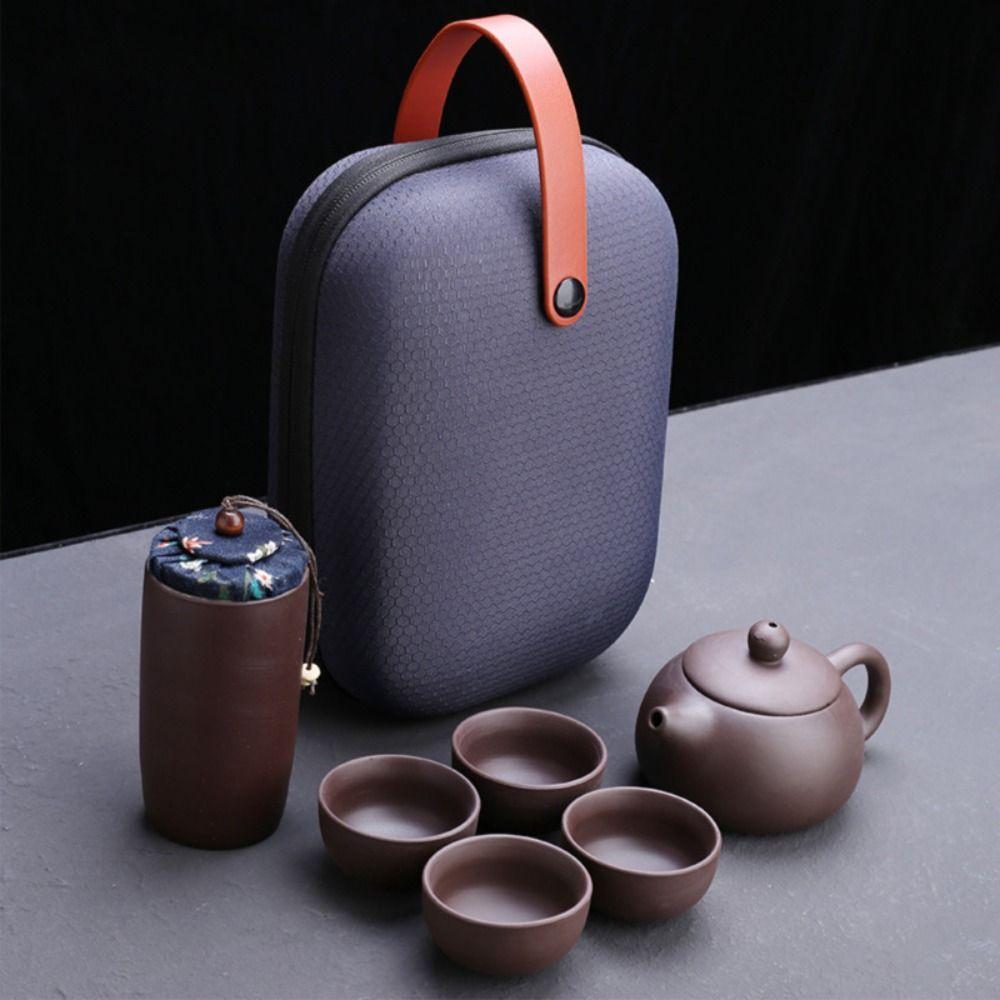 Portable Travel Tea Set Teaware Kung Fu Tea Cups Gift Teapot Teacup Kit  For Outdoor Camping