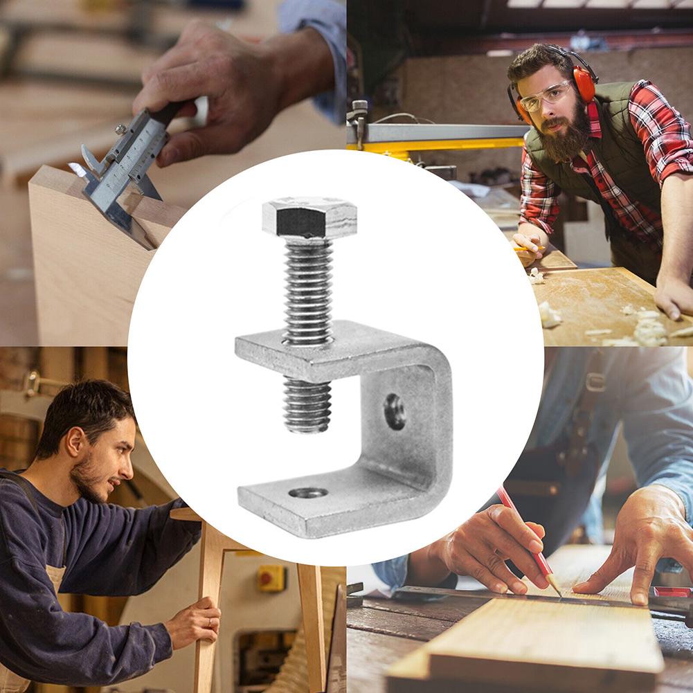 Серебряный настольный кронштейн из нержавеющей стали с C-образным зажимом 0–20 мм