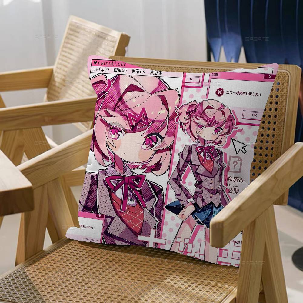 Подушка с изображением персонажей визуальной новеллы D-Doki для спальни и гостиной, декоративная наволочка для дивана