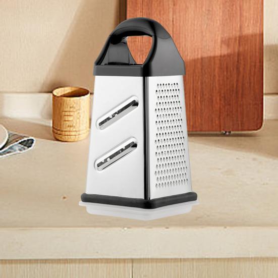 Терка для сыра с контейнером, коробчатая терка из нержавеющей стали для овощей, имбиря, картофеля, профессиональная ручная терка с 4 сторонами