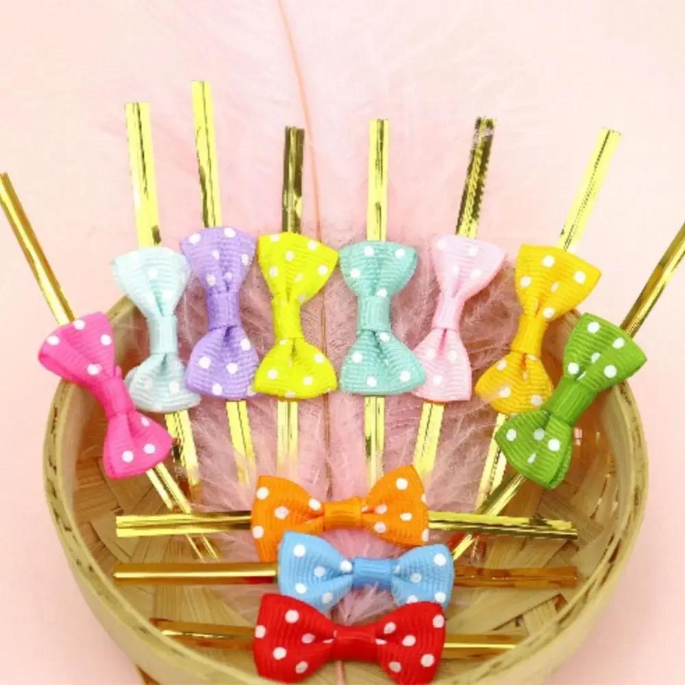 100 шт. Новые DIY Галстук-бабочка Упаковка Золотая проволока Бантик Крепежная проволока Упаковочные пакеты для леденцов и подарков Фиксатор Герметизация Фиксирующие завязки