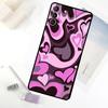 Brown Purple Hearts Swirl Pattern Phone Case For Samsung Galaxy S24 FE S23 Ultra S21 S22 S25 S26 Ultra S10 Plus S20 FE Cover