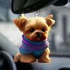 New Acrylic Flat Scarf Puppy Car Pendant Decoration Keychain Decoration Backpack Pendant Decoration