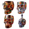 Specialty Spirit Tasting Glass Day of The Dead Wine Glass, with 3D Relief Painting, Hand-Painted Durable Whiskey Cup Gothic Skull Cup, for Halloween