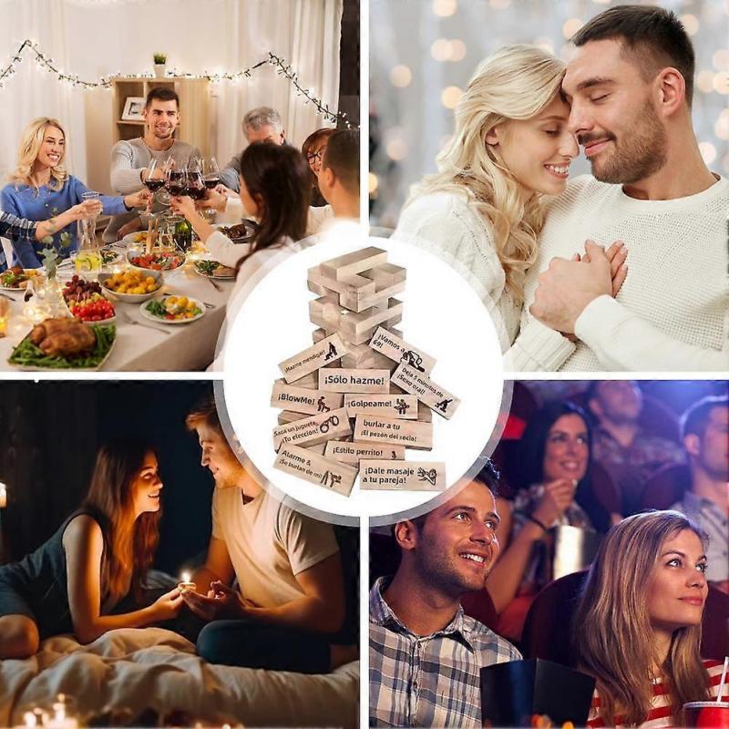 Spanish Tower Stack Game Couples Games Gifts Date Night Games Ideas Wooden