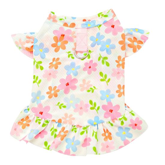 Cherry/Flower Printed Dog Dress Summer Pet Princess Skirt for Small Medium Girl Dogs Cats Cute Pet Apparel for Birthday Party