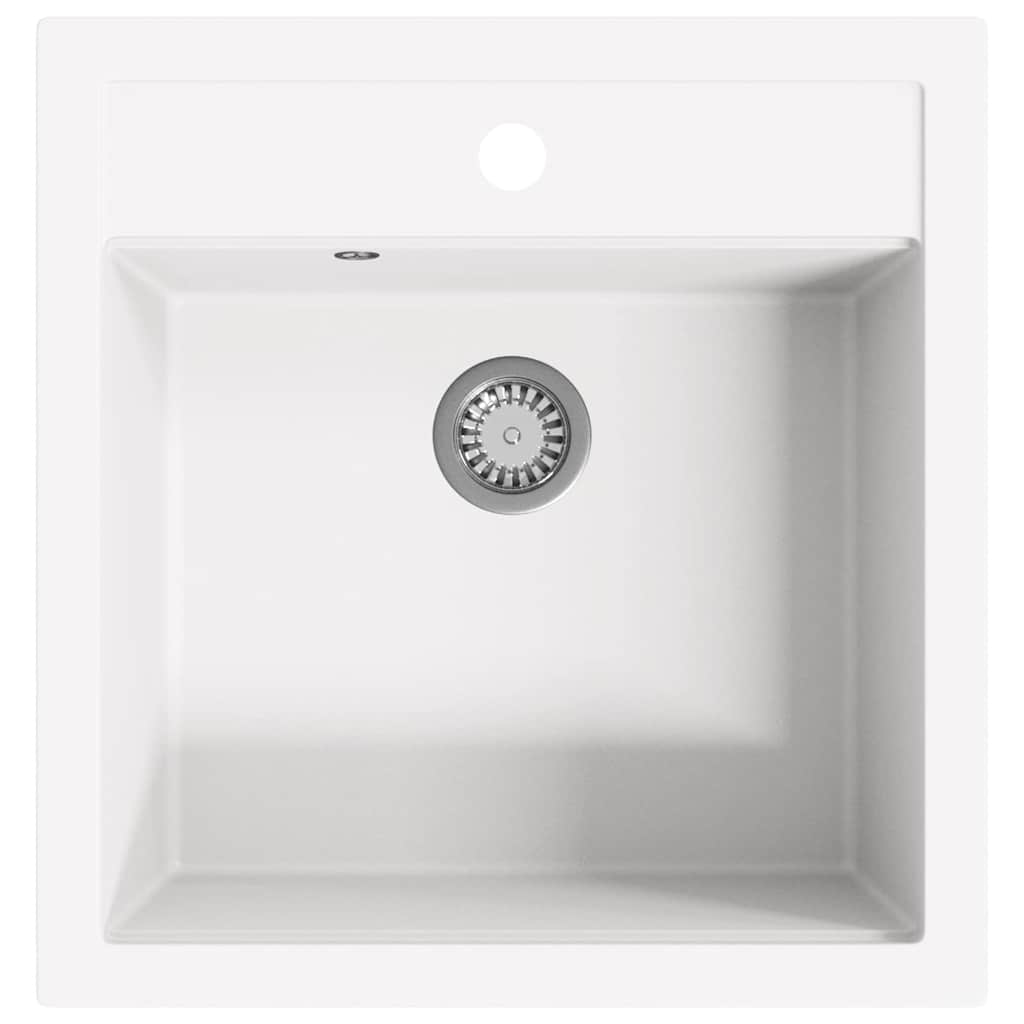 Granite Single Basin Sink White