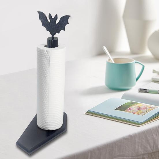 Halloween Tissue Holder Roll Paper Stand Realistic Bat Design Easy To Install Paper Rack Kitchen Bathroom Decoration