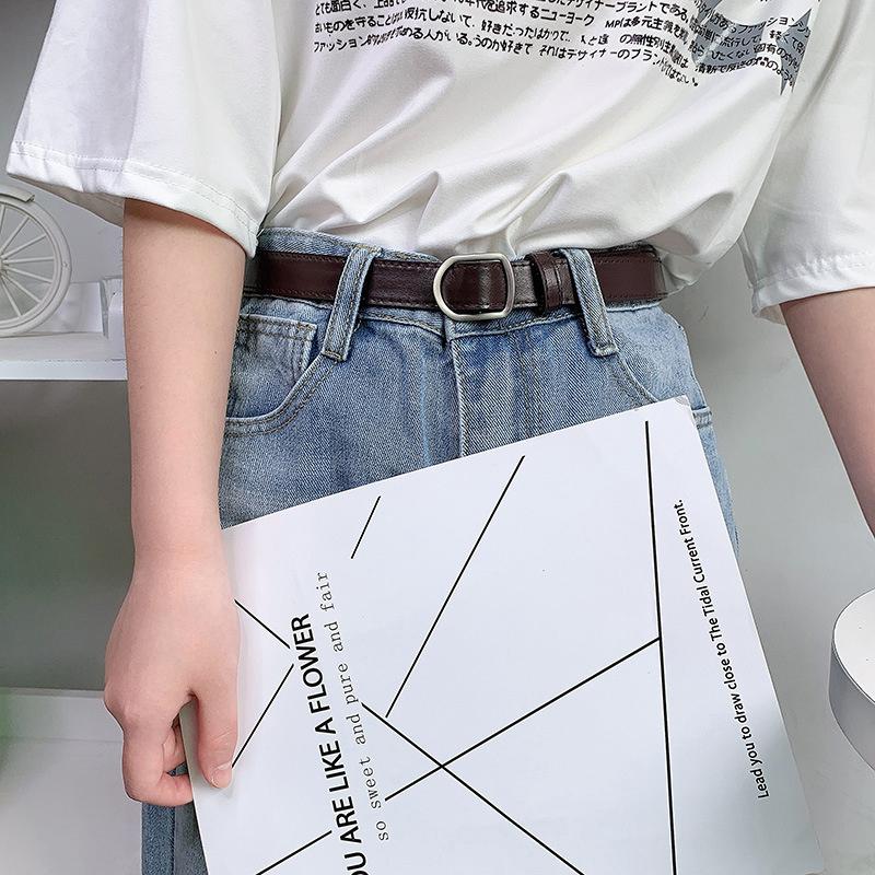 Модный непористый женский тонкий ремень, простая корейская металлическая пряжка, ремни из искусственной кожи, джинсовые платья, декоративный поясной ремень